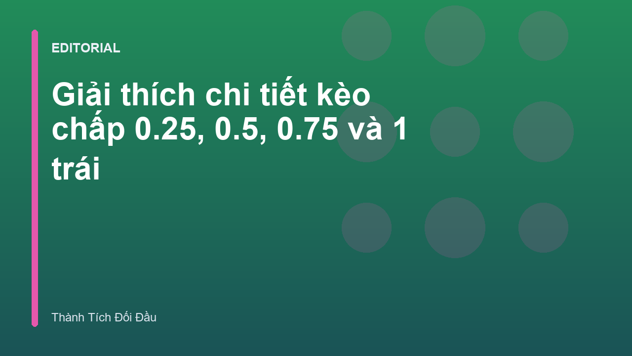 Giải thích các loại kèo chấp 0.25 0.5 0.75 và 1 trái